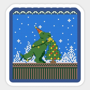 Christmas Tree Rex Dinosaur Sticker